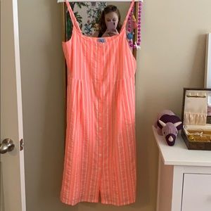 Neon Coral Spaghetti Strap Dress